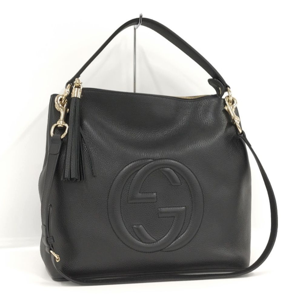 Gucci Soho Handbag Interlocking GG Leather Black
